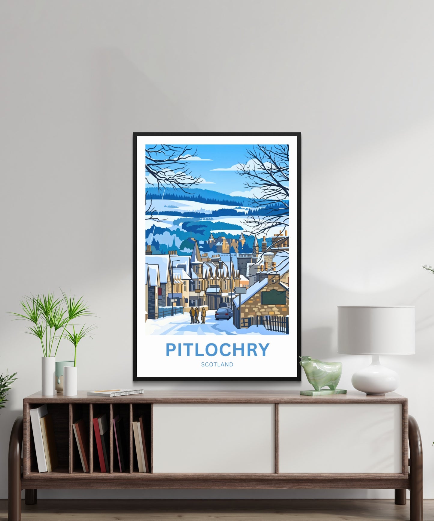 Pitlochry, Scotland Travel Poster- Timeless Street View