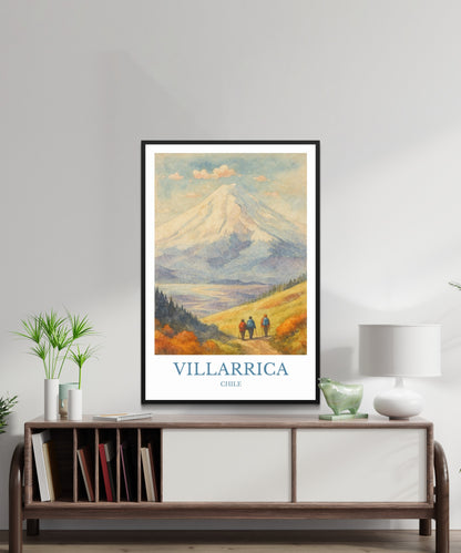 Villarrica, Watercolor design poster, Chile Print, Villarrica Wall Art