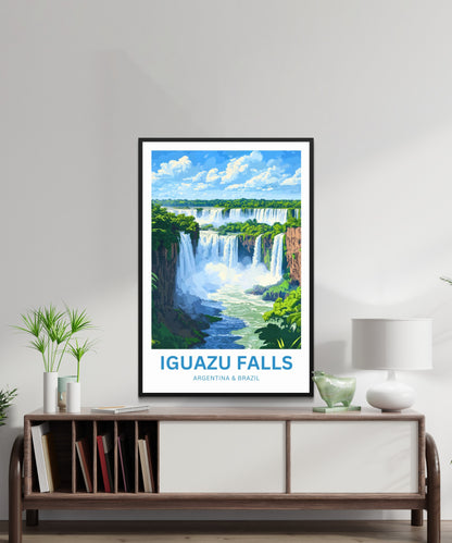 Iguazu Falls Travel Poster - A Symphony of Waterfalls