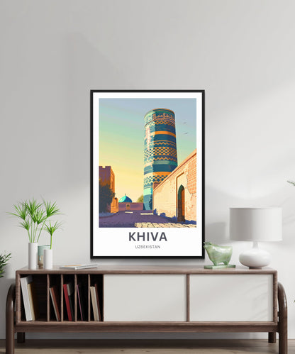Khiva Travel Poster -  The Walled City of Wonders