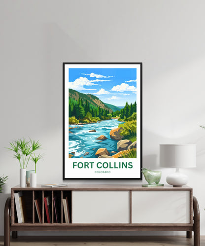 Fort Collins Travel Poster - Colorado River