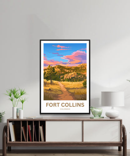 Fort Collins Travel Poster - Colorado Adventure
