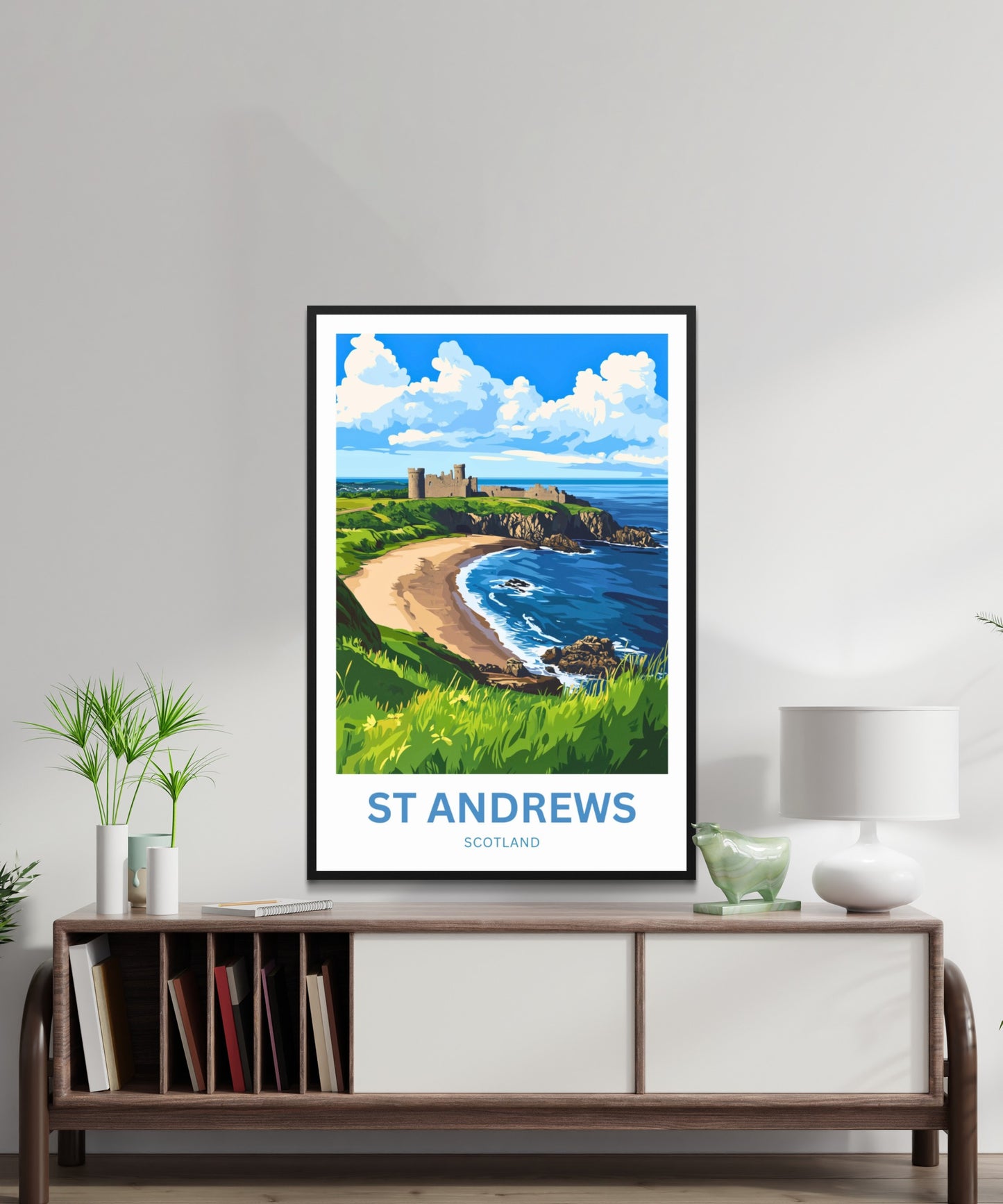 St. Andrews Travel Poster - Castle Ruins Coast