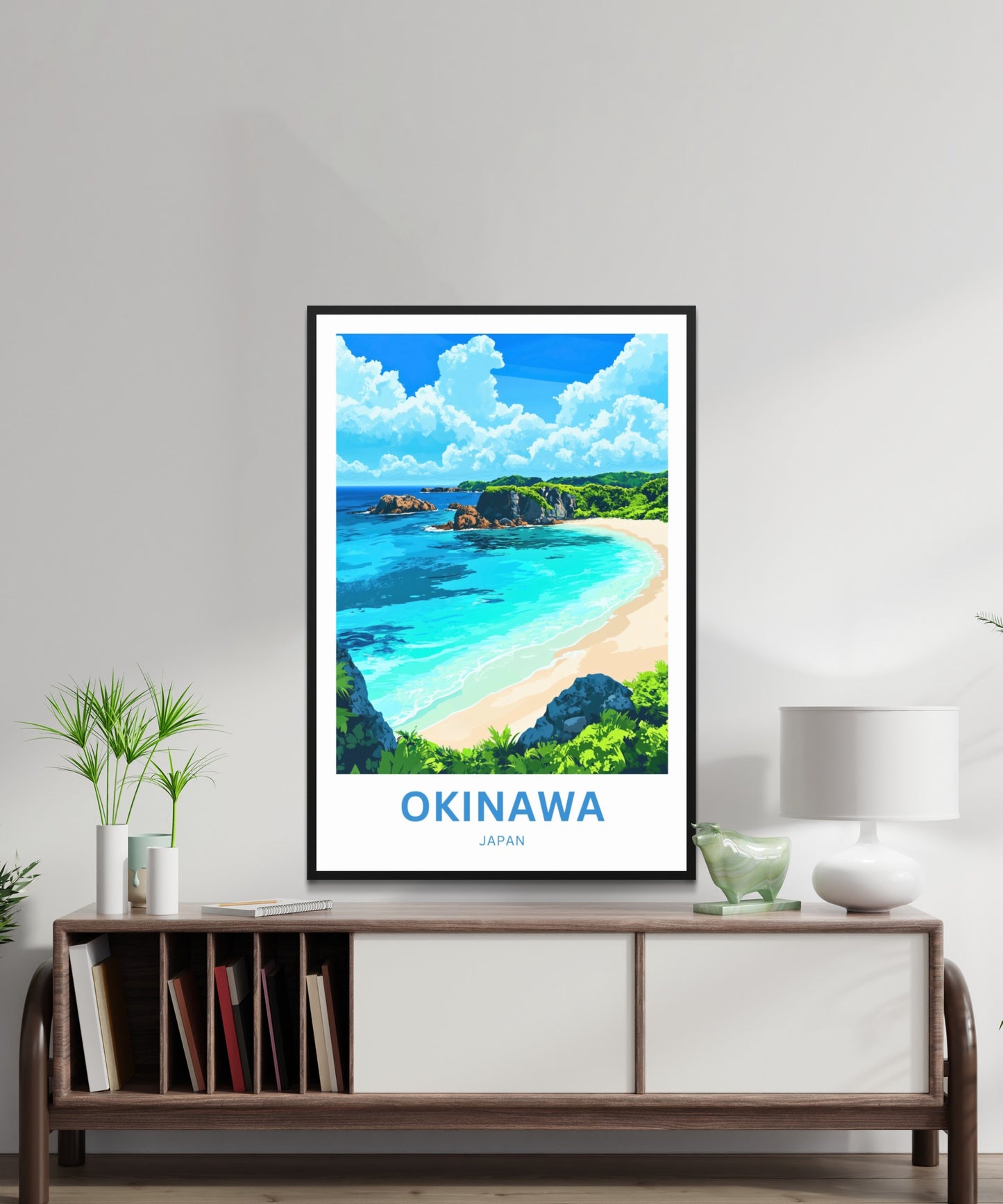 Okinawa Beach Travel Poster  - Where Sea Meets Sky