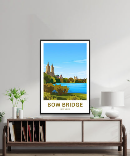 Central Park Bow Bridge  Travel Poster