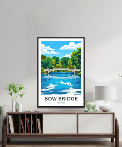 Bow Bridge Central Park Travel Poster