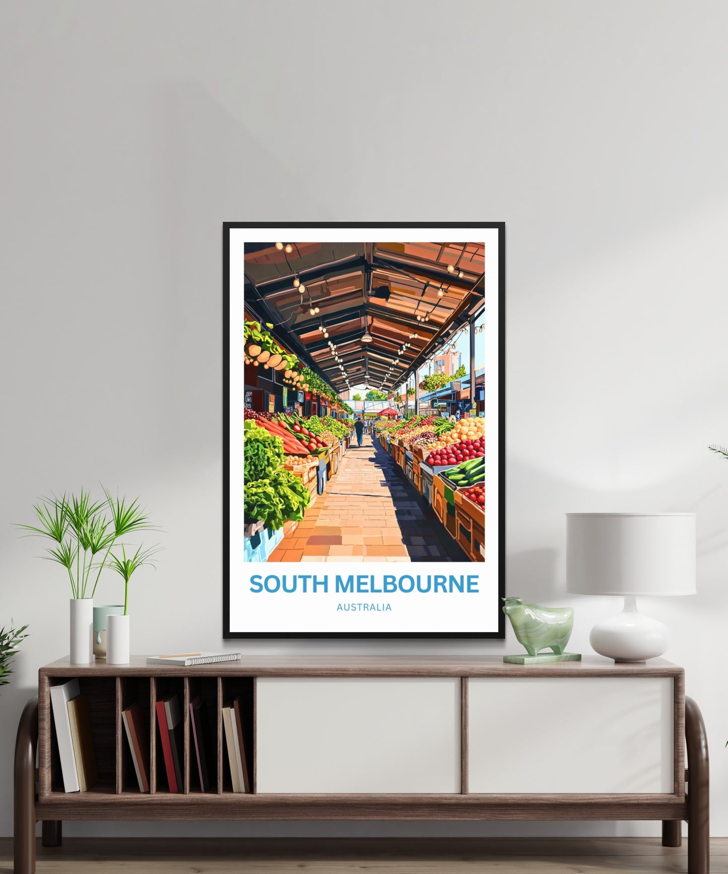 South Melbourne Market Travel Poster  - Shop • Eat • Explore