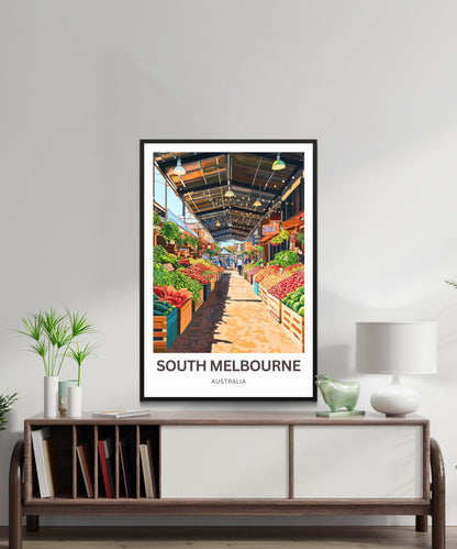 South Melbourne Travel Poster  - City Vibes, Local Market