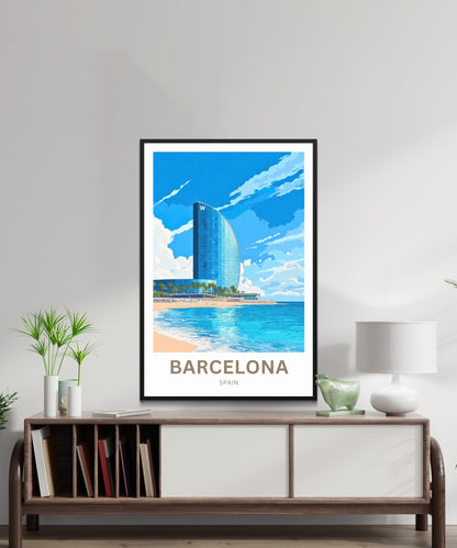 Barcelona Travel Poster  - Icon on the Mediterranean