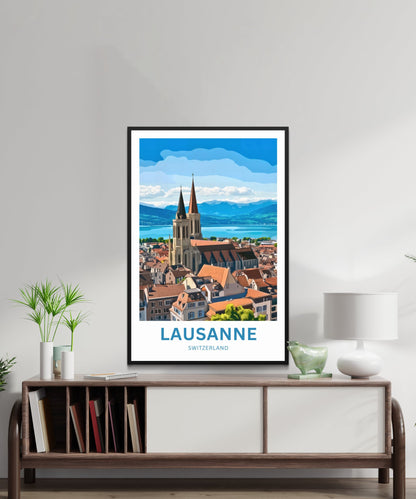 Lausanne Travel Poster- Jewel of Lake Geneva