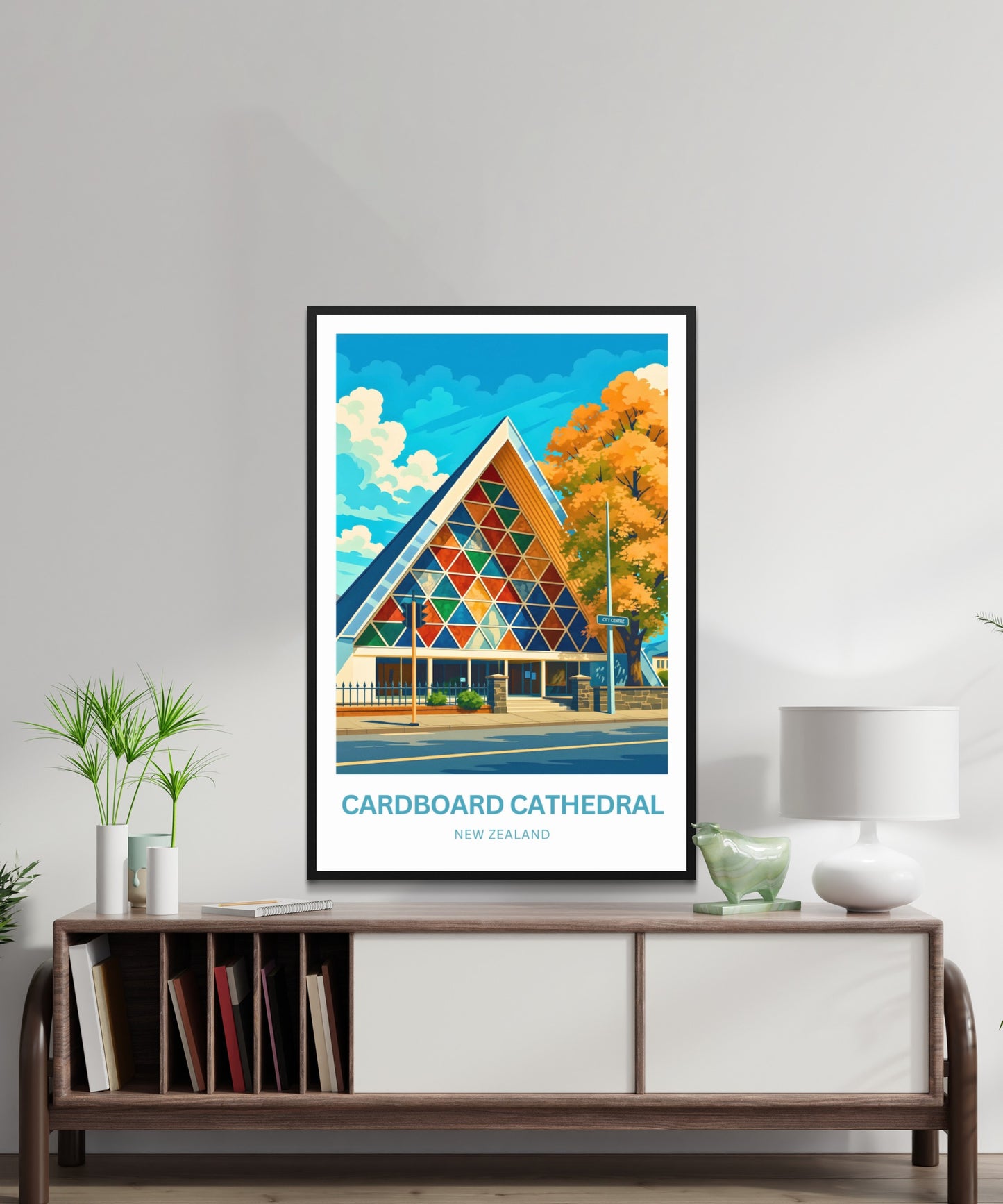 Cardboard Cathedral Travel Poster - Shigeru Ban's Masterpiece