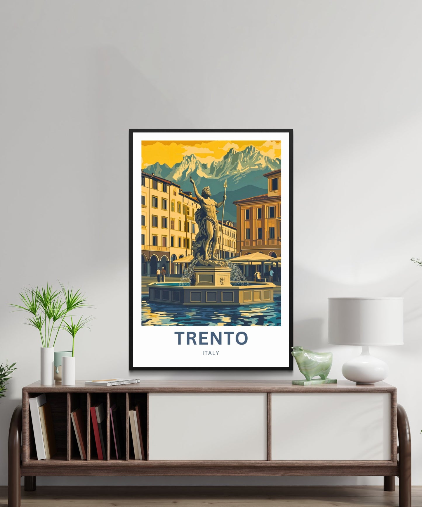 Trento Travel Poster - Fountain of Neptune