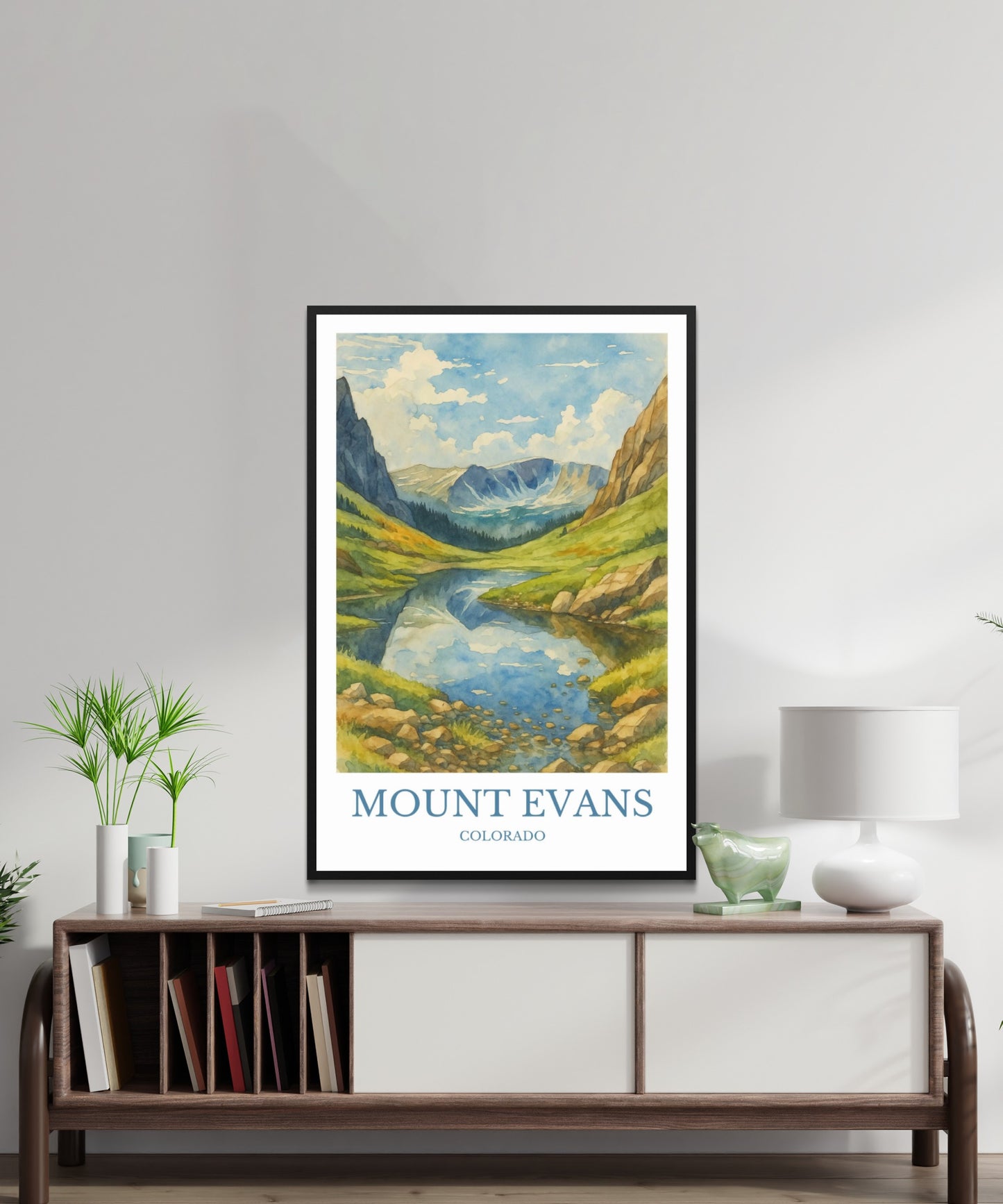 Mount Evans, Watercolor design poster, Colorado Print, Mount Evans Wall Art
