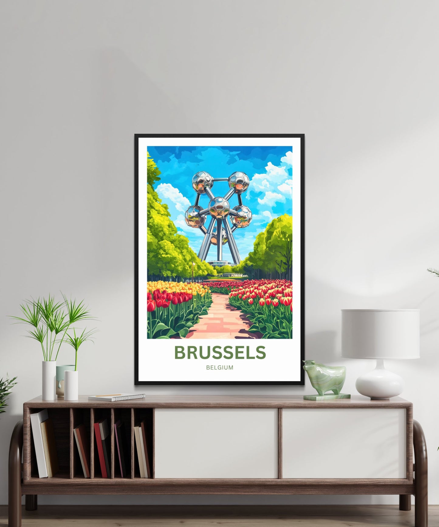 Brussels Travel Poster- Atomium Attraction in Belgium