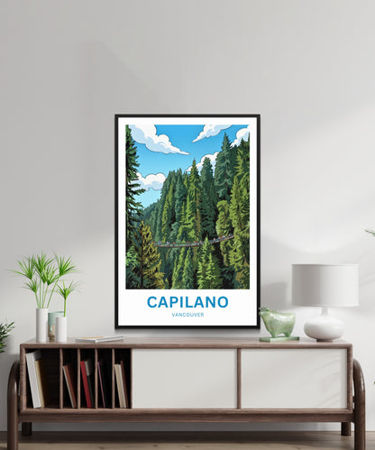 Capilano Suspension Bridge  Travel Poster - A walk in the clouds