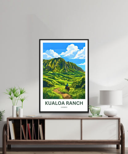 Kualoa Ranch  Travel Poster - Windward paradise