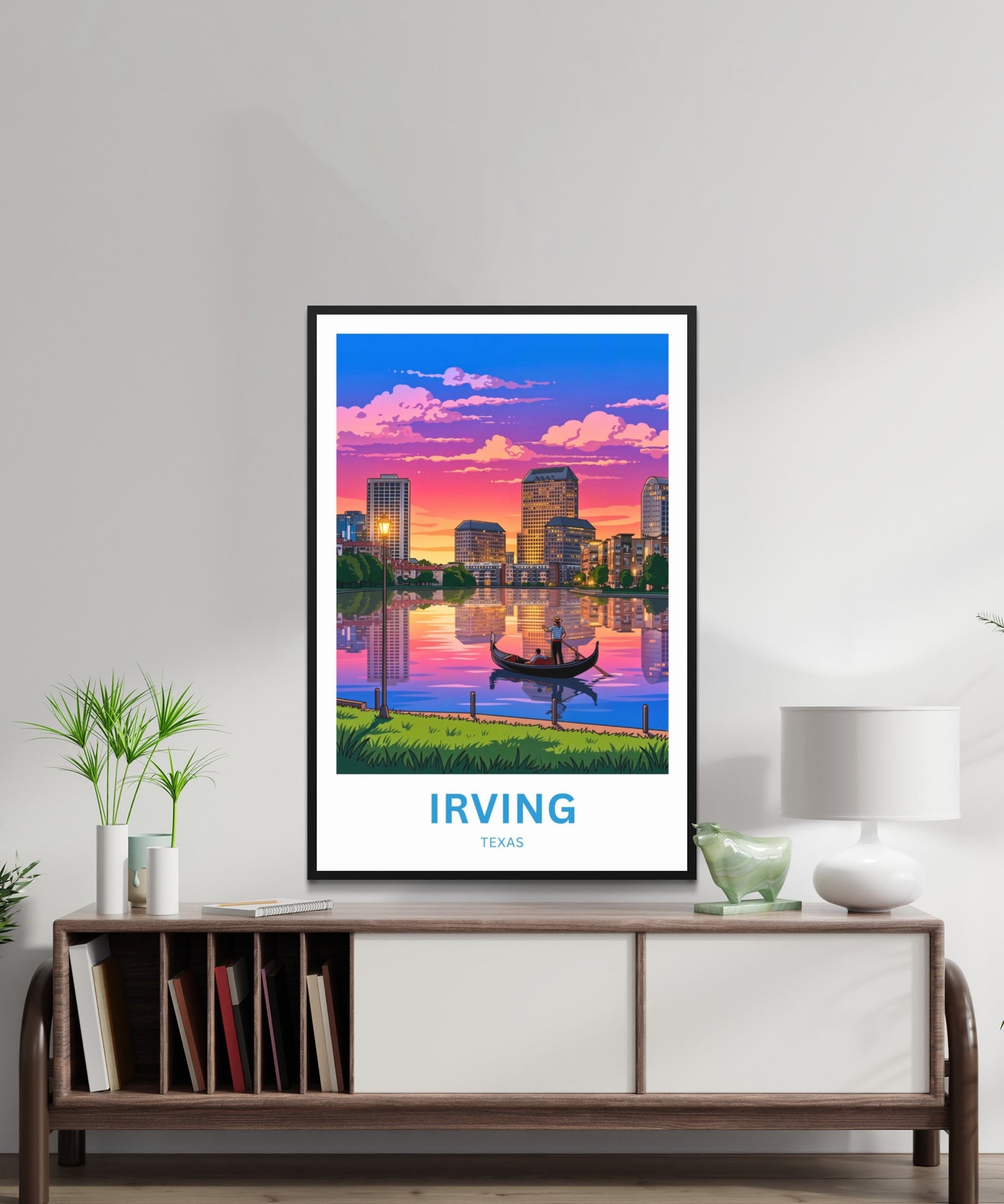 Las Colinas Irving, Texas Travel Poster - Captivating Evening Venetian