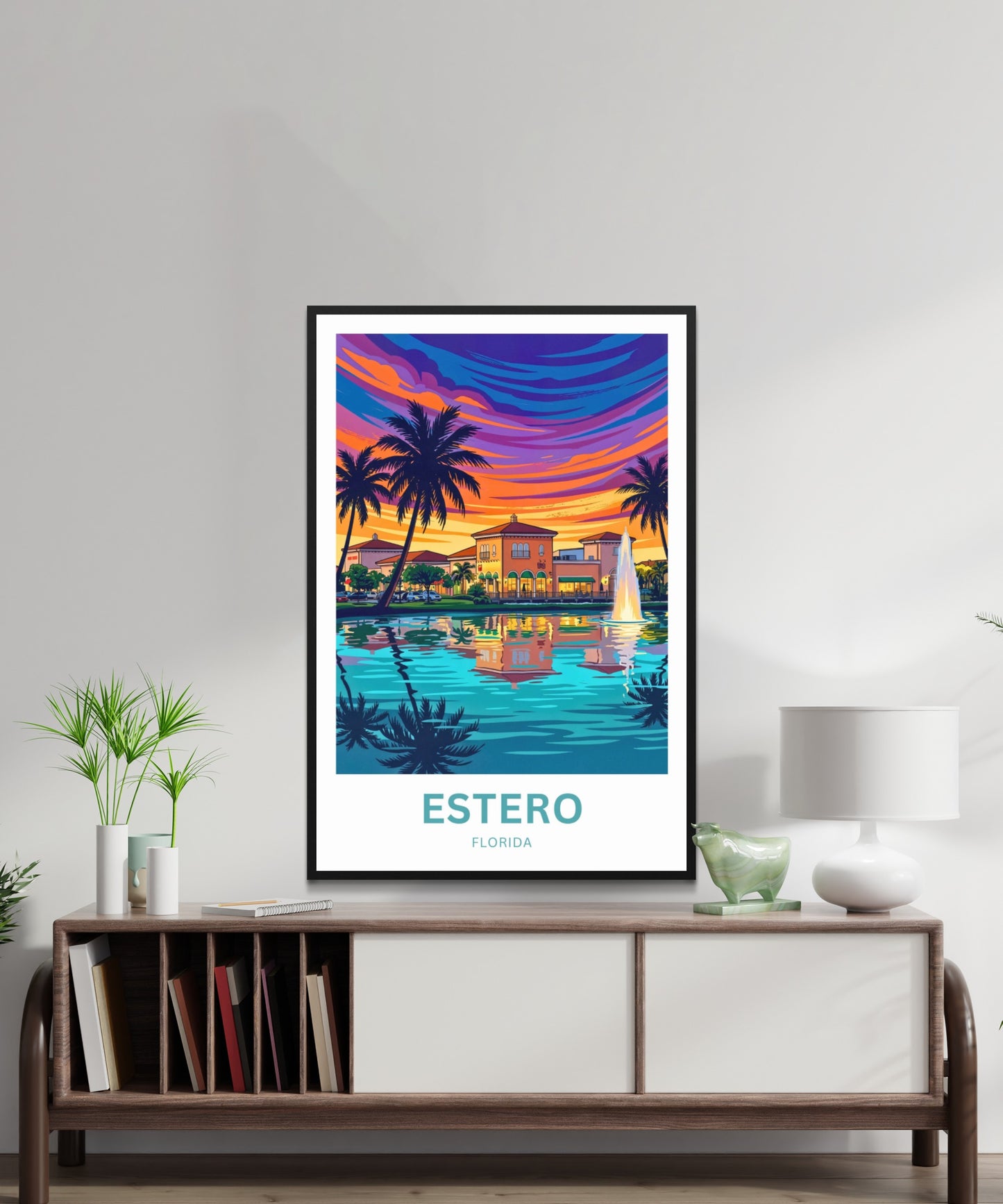 Estero Travel Poster - Relaxing Fountain View