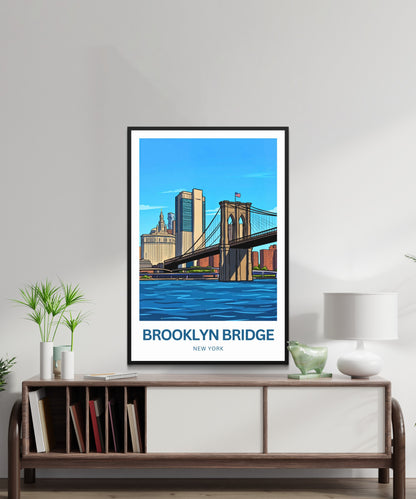 Brooklyn Bridge Travel Poster -  Metropolitan Icon