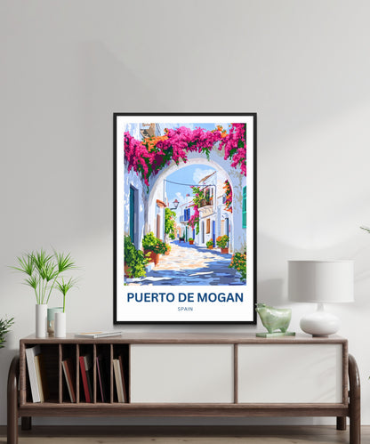 Puerto de Mogán Travel Poster - Blooming Paradise Street