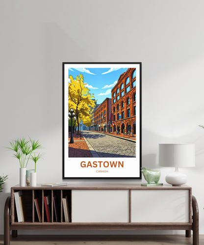 Gastown Travel Poster - Vancouver Heritage Streetscape