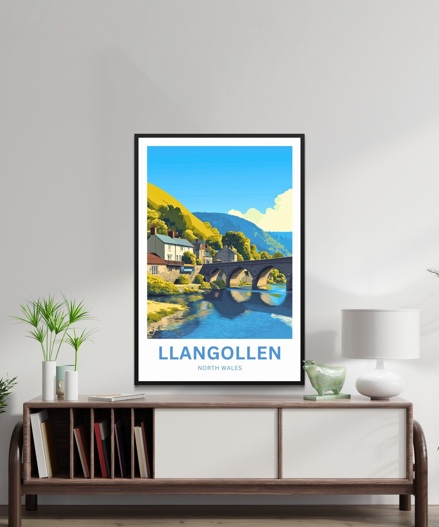 Llangollen Travel Poster - Waterside View