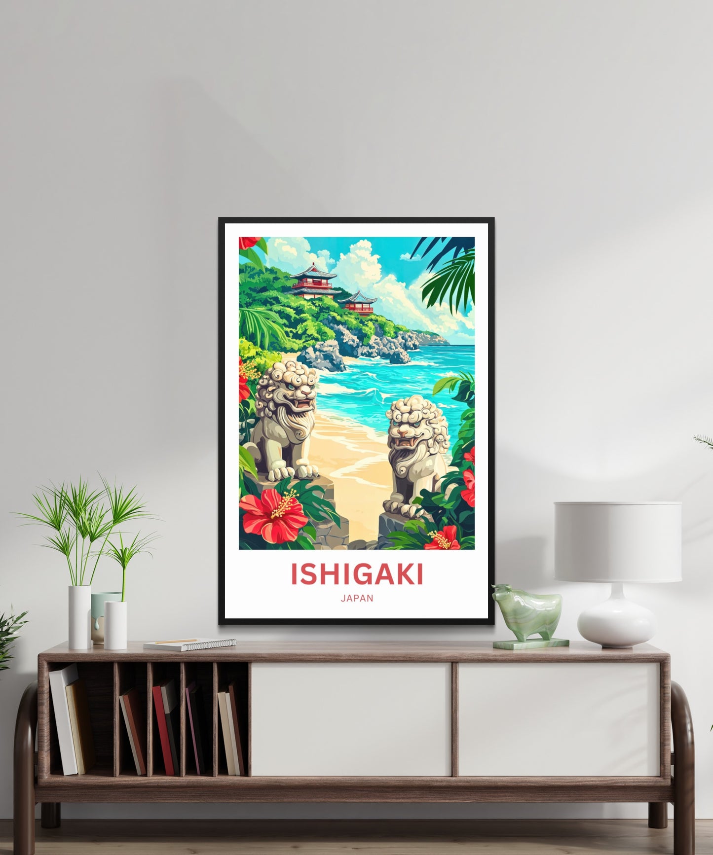 Ishigaki Travel Poster - Temple Cliffs of Ishigaki