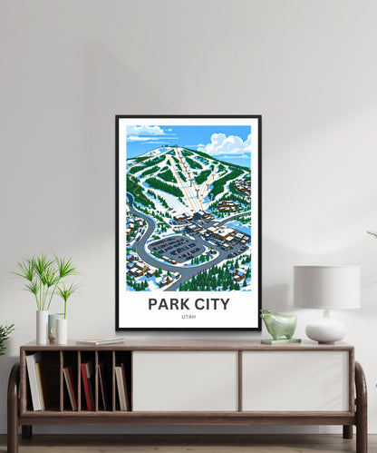 Park City Travel Poster -Park West Ski Resort