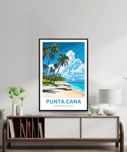 Punta Cana Travel Poster - Charming White Sandy Beach