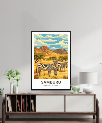 Samburu National Reserve Travel Poster - Kenya