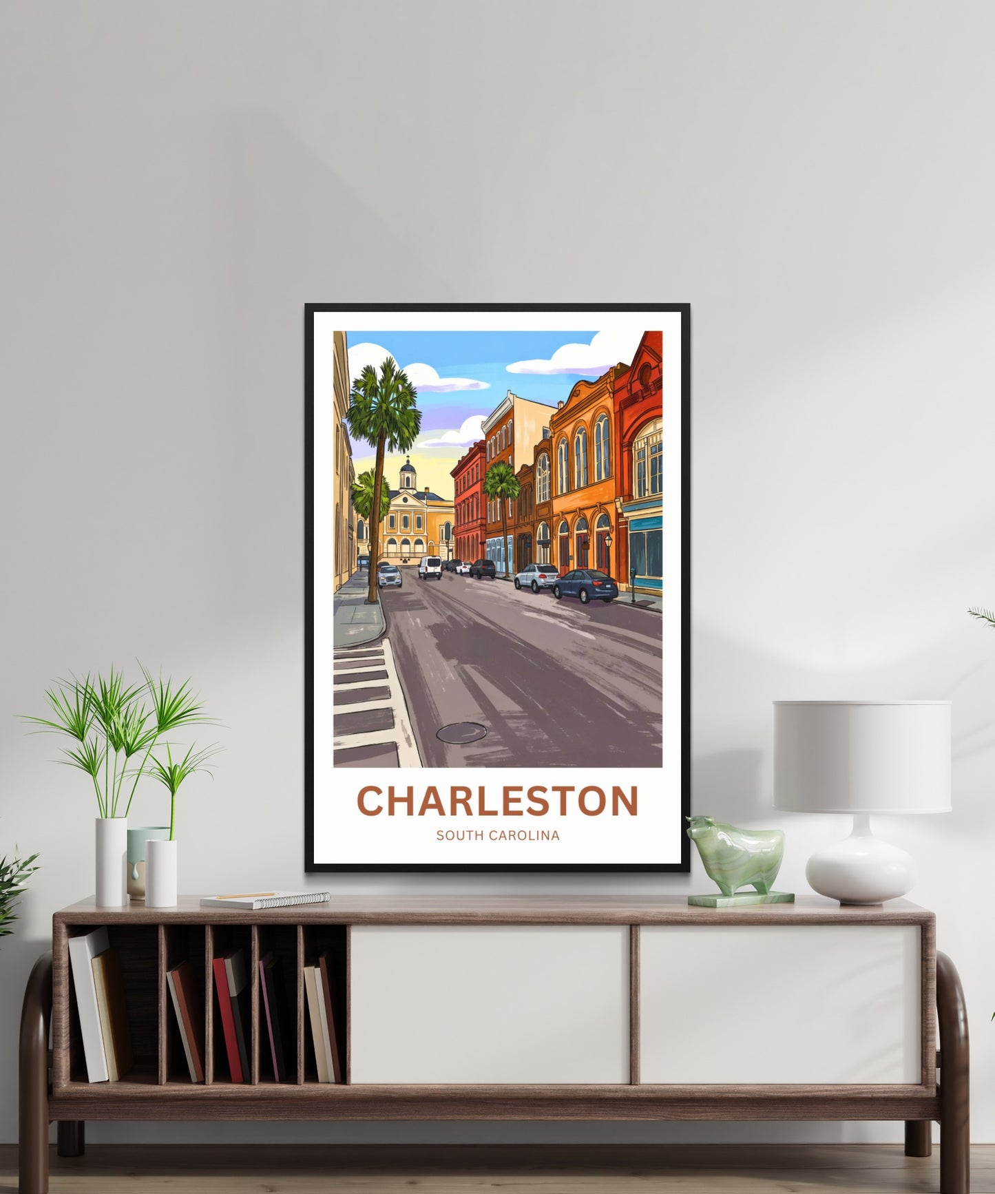 Charleston Historic District Travel Poster - Classic Streets
