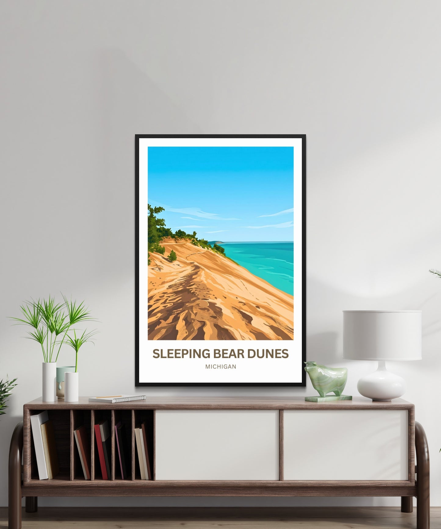 Sleeping Bear Dunes Travel Poster - Michigan Attraction