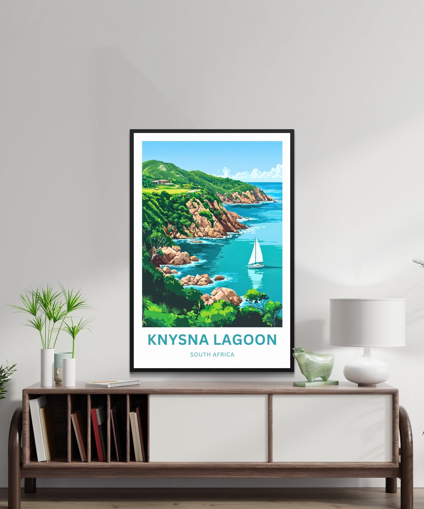 Knysna Lagoon Travel Poster - Lush Forested Surroundings