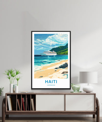Haiti Travel Poster - Sailing to Haitian Shores