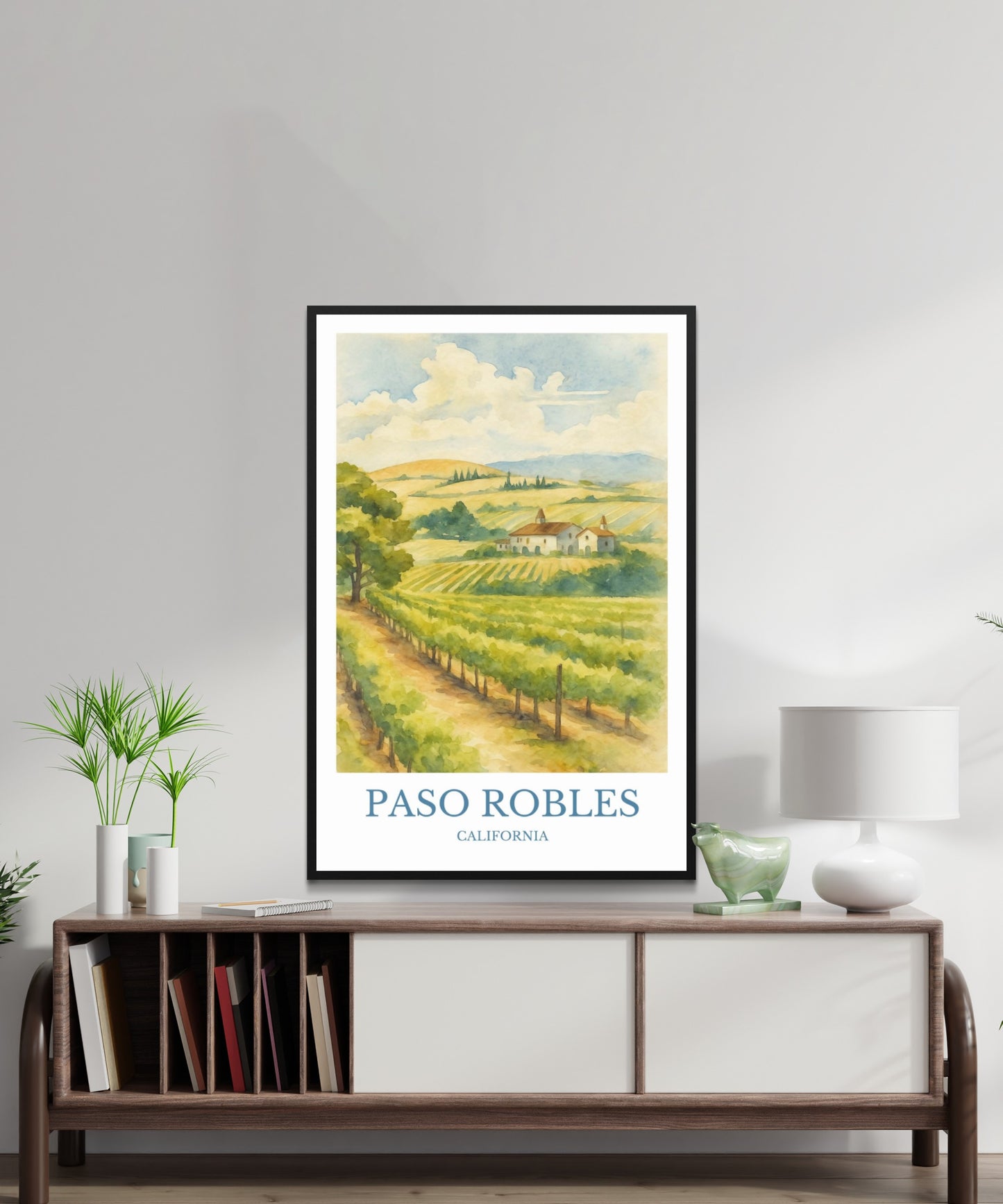 Paso robles, Watercolor design poster, California Print, Paso robles Wall Art