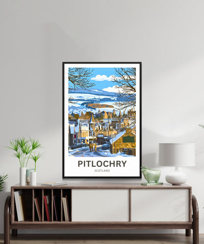Pitlochry, Scotland Travel Poster - Heart of the Highlands