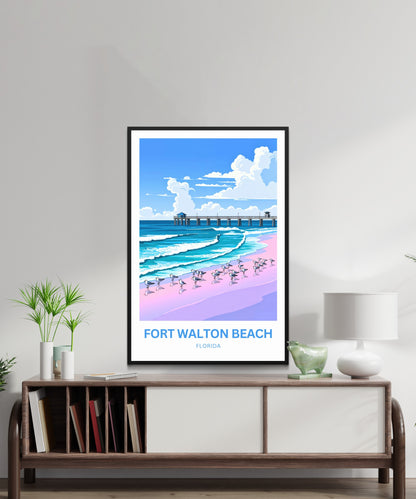 Fort Walton Beach Travel Poster - Life’s Better at the Beach