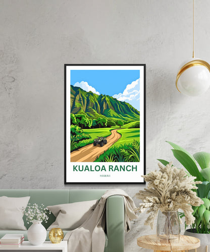 Kualoa Ranch  Travel Poster - Hawaiian horizons