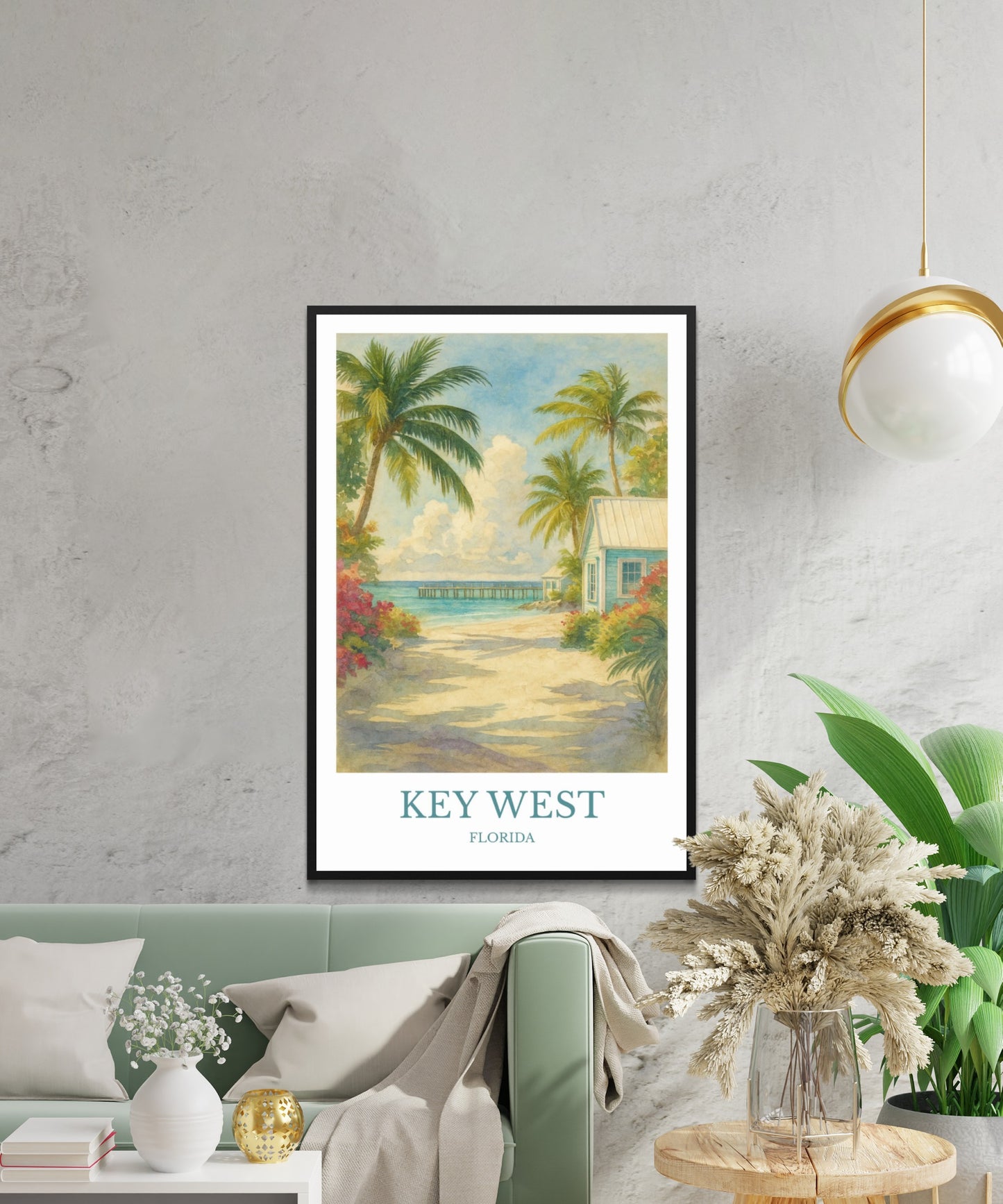 Key West, Watercolor design poster, Florida Print, Key West Wall Art