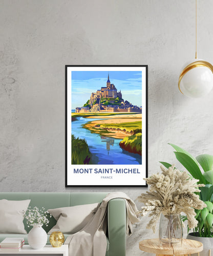 Mont Saint-Michel Travel Poster - A Medieval Marvel in Normandy