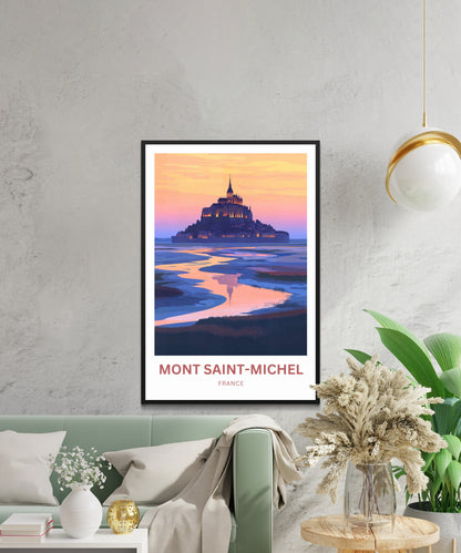 Mont Saint-Michel Travel Poster - French Heritage by the Sea