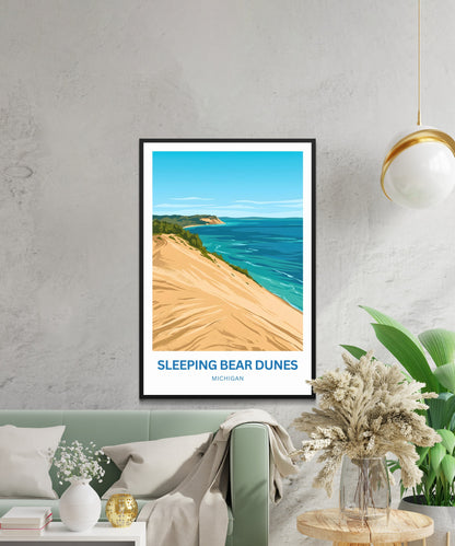 Sleeping Bear Dunes Travel Poster - National Lakeshore