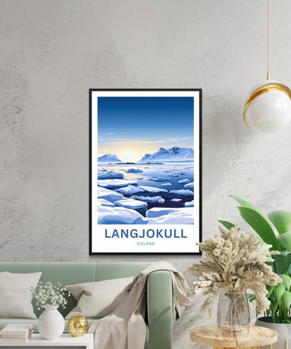 Langjökull Travel Poster - Mesmerizing White Silence