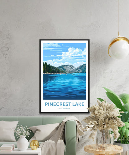 Pinecrest Lake Travel Poster - California Wilderness Calm