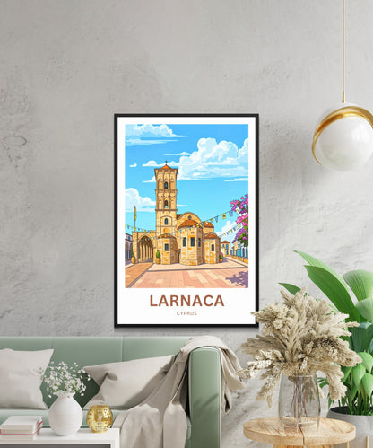 Larnaca Travel Poster - Iconic Church in Cyprus