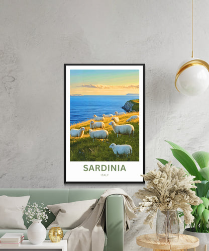 Sardinia Travel Poster - Countryside of the Mediterranean