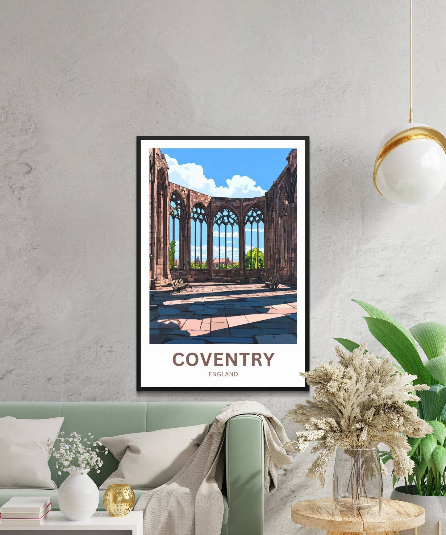 Coventry Travel Poster- Mesmerizing Interior View of Cathedral