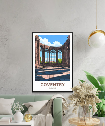 Coventry Travel Poster- Mesmerizing Interior View of Cathedral