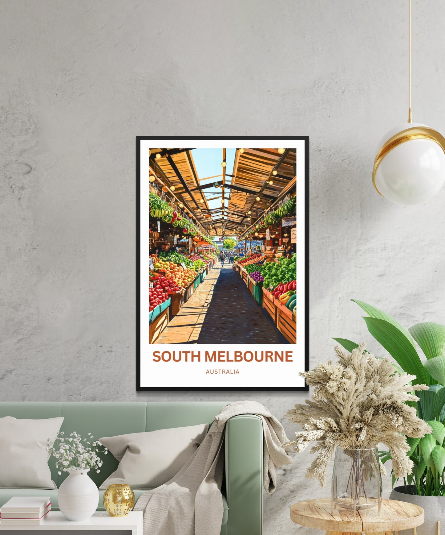 South Melbourne Market Travel Poster  - The Heartbeat of Melbourne