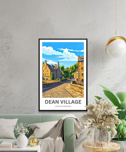 Dean Village Travel Poster - Beautiful Atmosphere View